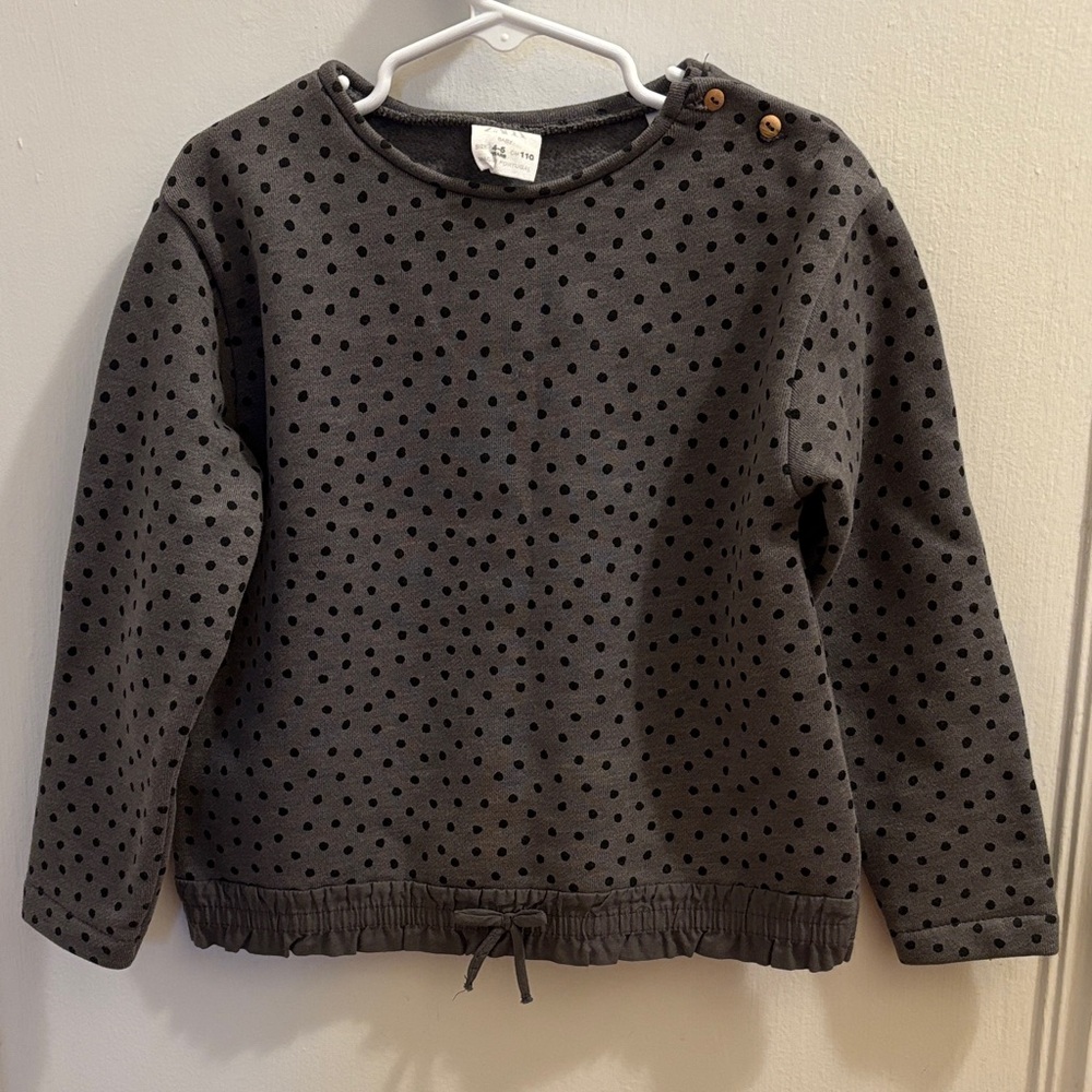 Zara Gray Polka Dot Kids Sweater baby 4-5 years old